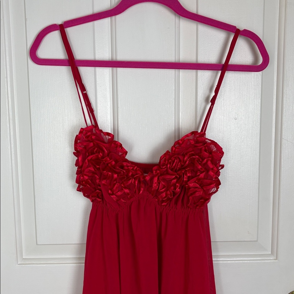Vintage Victoria’s Secret Red Nighty with Ribbon Detailing - Sizes L - Picture 2 of 10